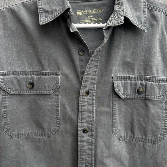 WindRiver men’s button down grey cotton short sleeve tee t-shirt casual Sz S - Picture 3 of 6